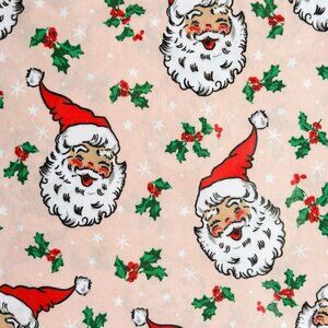 6-pc Lenox SANTA HOLLY MISTLETOE Queen Size Sheet Set (2 extra pillowcases)